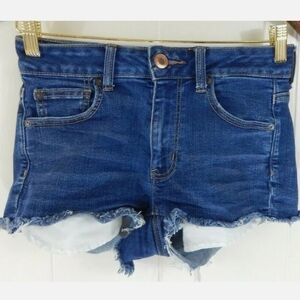 American Eagle Hi Rise Shortie Jean Shorts